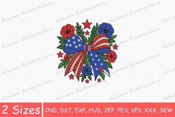Download American Flag Ribbon with Flowers - American flag ribbon Collection