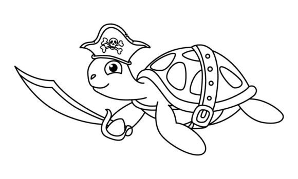 Download Turtle Pirates Cartoon Coloring Page - Premium Resources