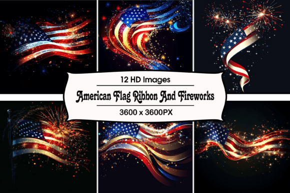 Download American Flag Ribbon and Fireworks - American flag ribbon Collection