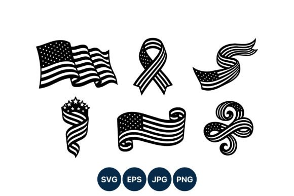 Download American Flag Ribbon Vector - American flag ribbon Collection