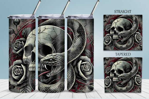 Download Skull &amp; Snake Scary Tumbler Wrap Design - Tumbler wrap design Collection